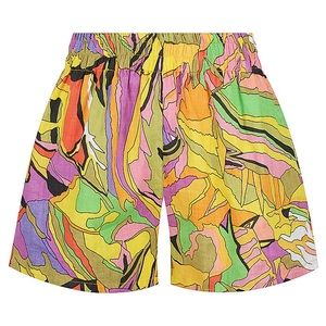 S/W/F WAISTBAND SHORTS - BIRDS OF PARADISE Tropical Linen Shorts